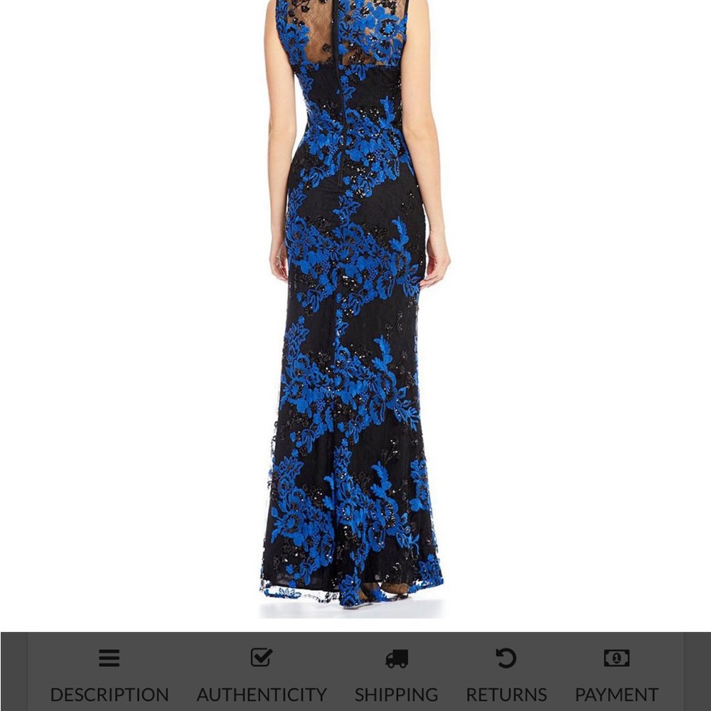 Karl Lagerfeld Paris Blue & Black floral sequin gown - Picture 8 of 8
